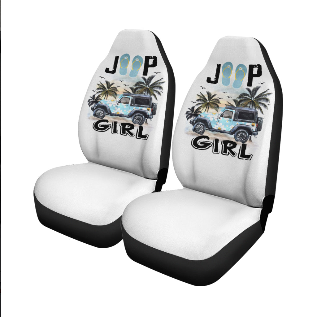 Jeep Girl Flower Flip Flops Car Seat Cover - image 3