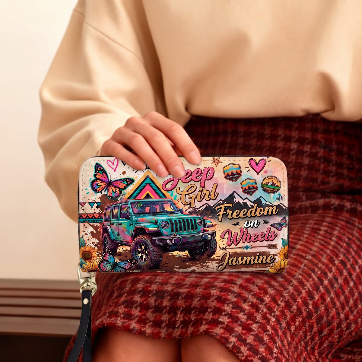 [Free delivery] Freedom On Wheels Personalized Leather Bag + FREE Wallet TN2407261537