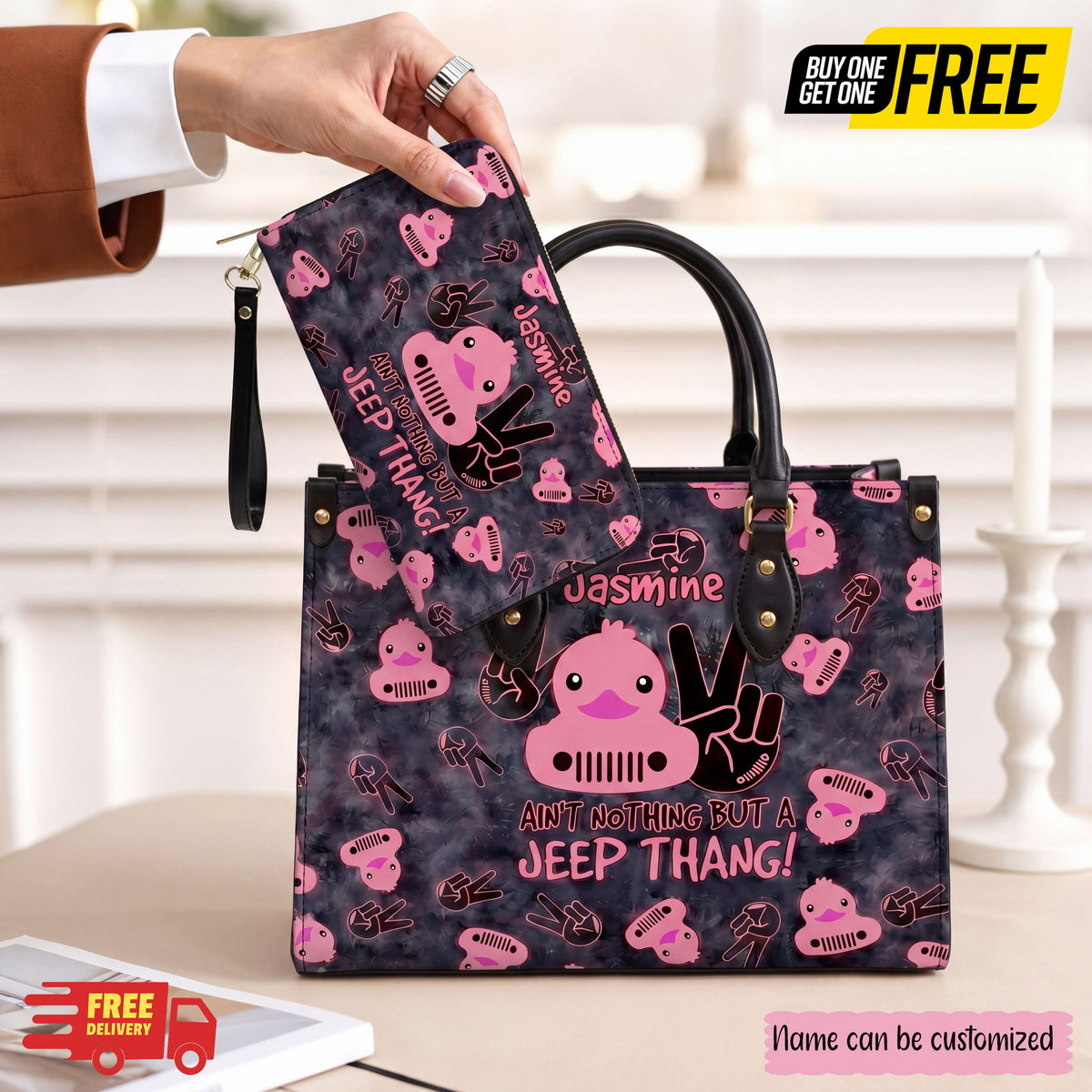 [Free delivery] Jeep Thang Personalized Leather Bag + Free Matching Wallet TN2407261658