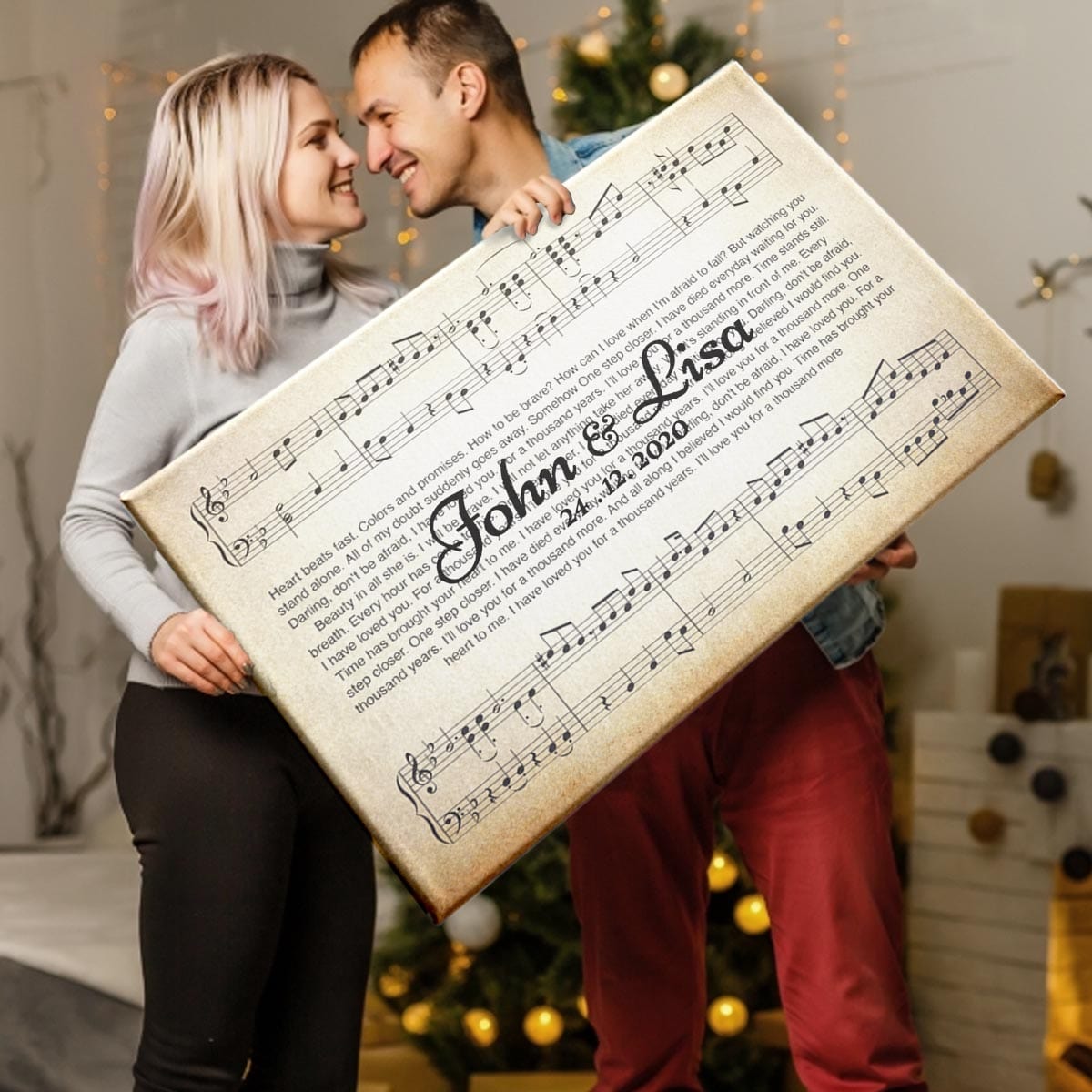 litzzy Personalized Wedding Canvas - Personalized Wedding Canvas - Wedding Music Song - Lyric Canvas Art - Choose Any Song Canvas Wall Art   