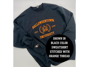Embroidered Halloweentown Sweatshirt, Embroidered Fall Sweatshirt, Halloween Embroidered Sweatshirt, Spooky Season, Halloweentown University