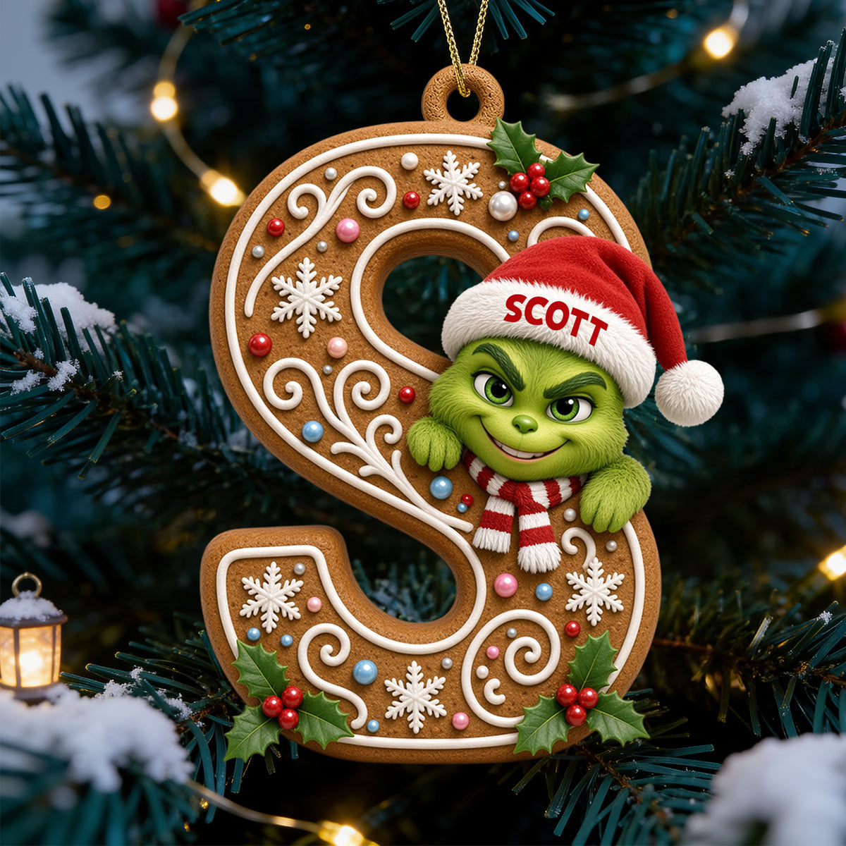 “Spread Holiday Cheer with Personalized Charm” - Whimsical Character Initial Alphabet Ornament - Personalized Christmas Gift Ornament PopCulturePrints