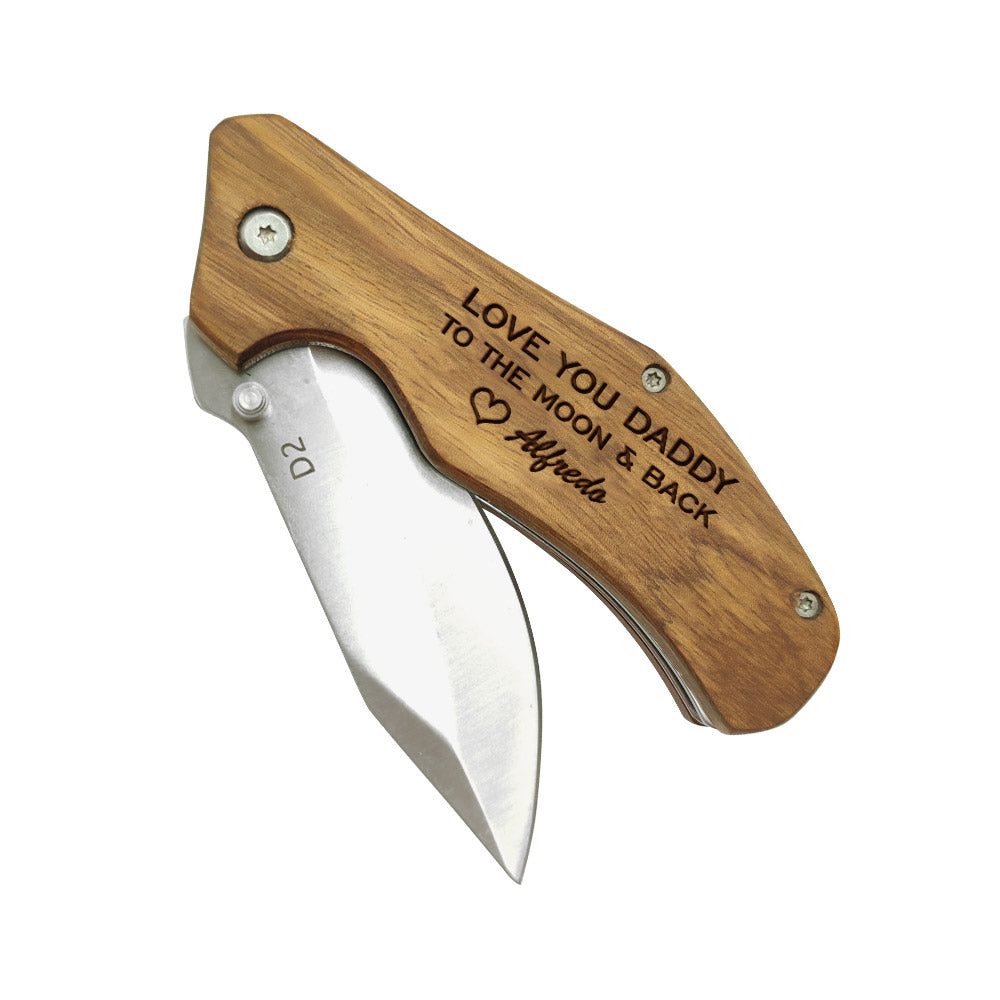 litzzy Custom Pocket Knife Engraved Name Folding Knife for Dad, Gift For Father's Day    