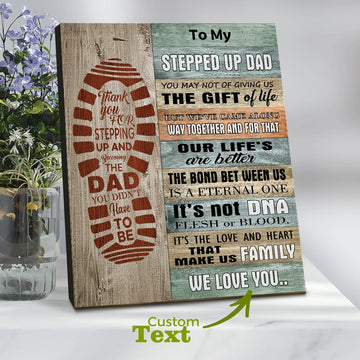 litzzy Personalized Stepped Up Dad Frame Tabletop Decoration Gift for Father's Day Frame Tabletop   