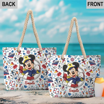 Family Cruise Trip Personalized Mkko Beach Bag, Mkko and Friend Travel Bag, Big Shoulder Bag for Mom, Gift for Her TN2506261410