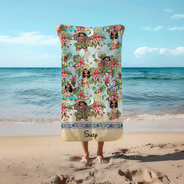 Personalized DNBeach Towel, Moa Beach Towel, DN Princess Beach Towel, Moa Characters Tropical Hawaii Towel, DNSummer Towel TN2606261602