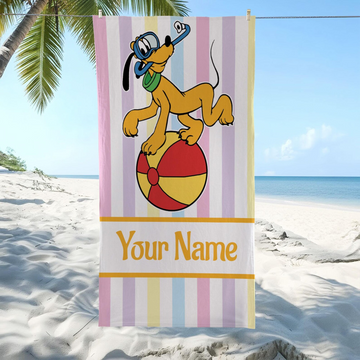 Custom Plu Beach Towel, Personalized Pool Towel, Summer Vacation Towel for Kids, Plu Fan Gift TN2606261727