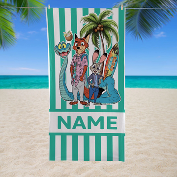 Personalized Zoot All Characters Beach Towel, DN Judy Hopps, N&W Pool Party Towels, Birthday Gift, Trip TN2606261746