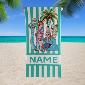 Personalized Zoot All Characters Beach Towel, DN Judy Hopps, N&W Pool Party Towels, Birthday Gift, Trip TN2606261746