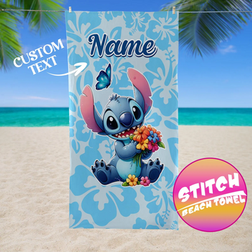 Custom Cute Sti Beach Towel, Disney Kid Towel Gift, Sti Angel Bath Pool Towel, DN Custom Name Towel, DNland Towel TN2606261815
