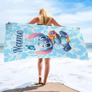 Custom Cute Sti Beach Towel, Disney Kid Towel Gift, Sti Angel Bath Pool Towel, DN Custom Name Towel, DNland Towel TN2606261815