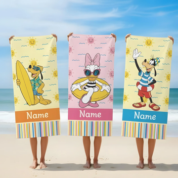 Personalized Mkko And Friends Beach Towel Gift, Custom DN Summer Beach Towel, Custom DN, Kids towel, Summer Gift, DNland Trip TN2606261818