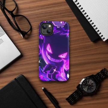 PoMo Ghost Monster Purple Anime iPhone Case, Cute Spooky Gaming Phone Cover | Kawaii Spirit Art, Shockproof Protective Case TN2906261359