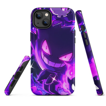PoMo Ghost Monster Purple Anime iPhone Case, Cute Spooky Gaming Phone Cover | Kawaii Spirit Art, Shockproof Protective Case TN2906261359
