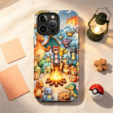 PoMo Charizard Phone Case, Faux 3D Campfire Art, Officially Licensed MagSafe Cover for iPhone Samsung Galaxy Google Pixel TN3006261457