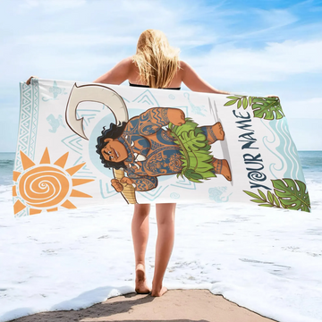 Personalized Mau Beach Towel, Princess Mau Birthday Towel Bath Pool Summer Beach Trip, DN Girl Trip TN3006261804