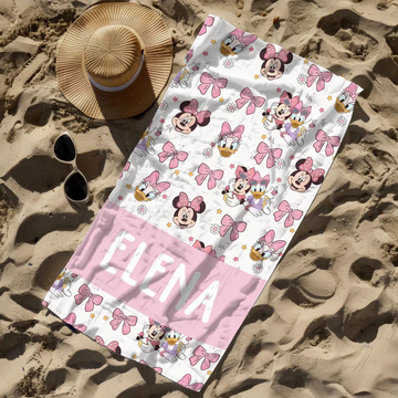 Custom DN Girl Beach Towel, Minn Daisy Beach Towel, DN Coquette Towel, DN Besties Matching Towel, DN Luxury Towel TN3006261818