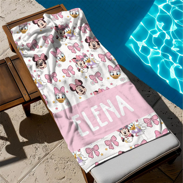 Custom DN Girl Beach Towel, Minn Daisy Beach Towel, DN Coquette Towel, DN Besties Matching Towel, DN Luxury Towel TN3006261818
