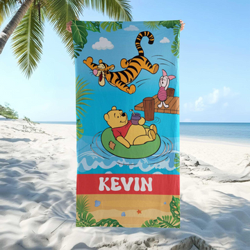 honey bear Beach Towel, Custom honey bear Summer Beach Towel, Custom DN, Kids towel, Summer Gift, Trip TN3006261823