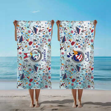 Custom DN Cruise Line Beach Towel, Mkko Cruise, DN Bath Pool Towel, Family Vacation Matching Towel, DN Cruise Vacation Towel TN3006261826