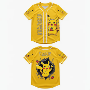 Personalized PoMo Jersey, Custom Anime Kids Birthday Shirt, Family Matching Outfit, Custom Pika Charmander Squirtle Jersey TN0107261419