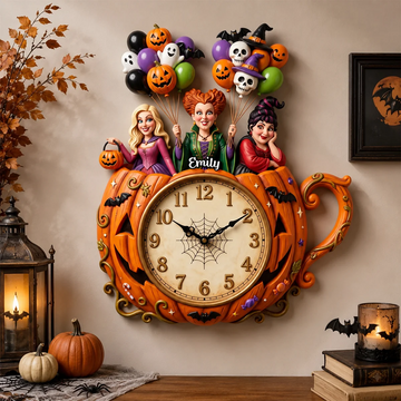 Bewitched By Time Halloween Witch Pumpkin Spooky - Personalized Wall Hanging Clock TN0909261635