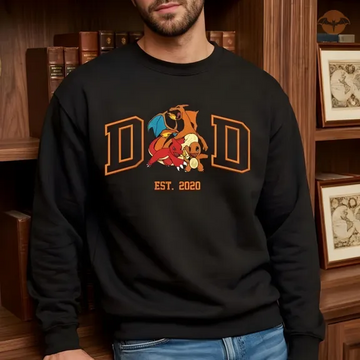 Custom PoMoDad Embroidered Shirt - Persionalized Anime Characters Sweatshirt, Anime Father's Day Gift, Birthday Gift For Dad, Pocket Beast - Personalized Embroidered Comfort Color T-shirt TN0106261419