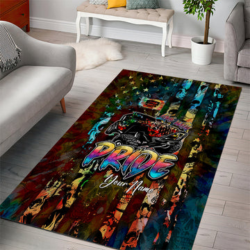 LGBT Jeep Skull Live With Pride Area Rug DT02