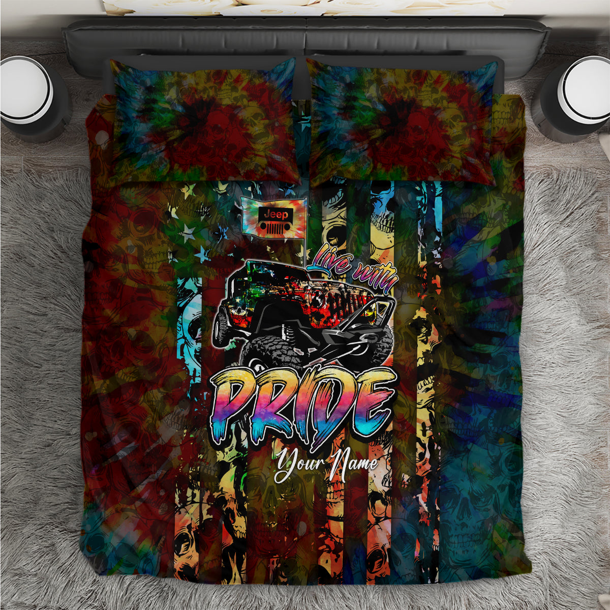 lgbt-jeep-skull-live-with-pride-bedding-set