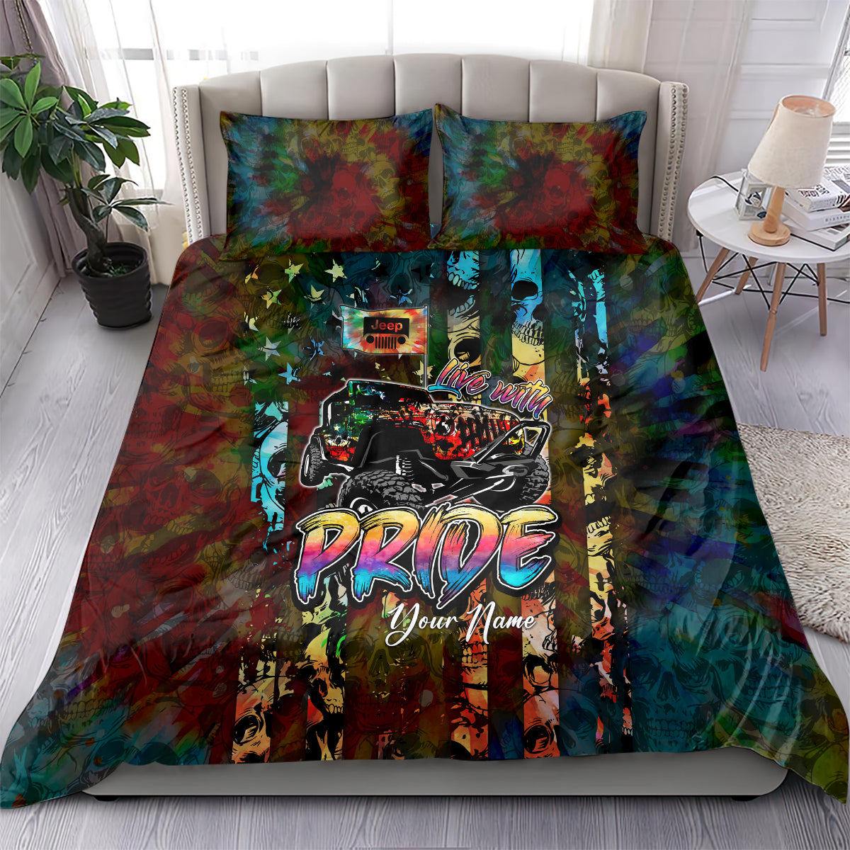 lgbt-jeep-skull-live-with-pride-bedding-set
