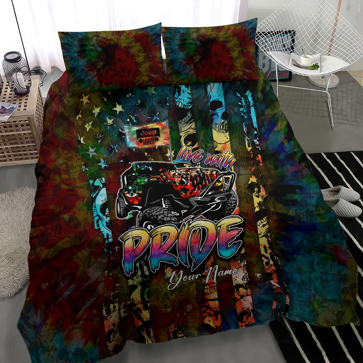 lgbt-jeep-skull-live-with-pride-bedding-set