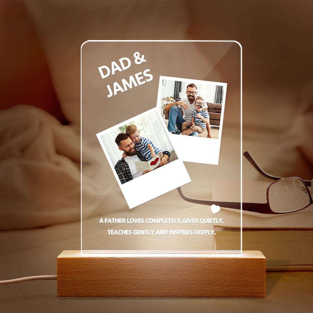 litzzy Photo Upload Night Light, Custom Gift For Father's Day Gift Night Light Custom Name and Photo Night Lamp for Dad night light   