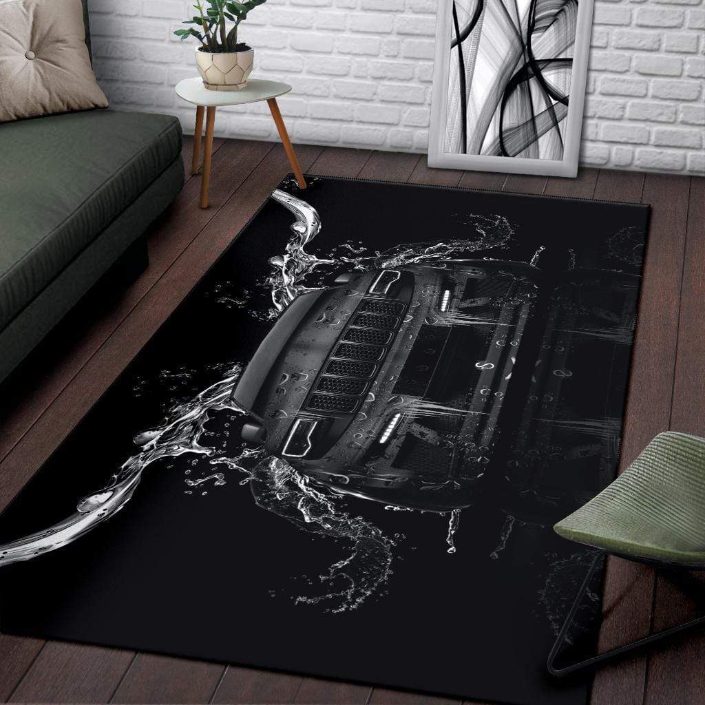 Jeep Black Water Rectangle Rug LT11