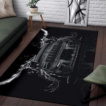 Jeep Black Water Rectangle Rug LT11