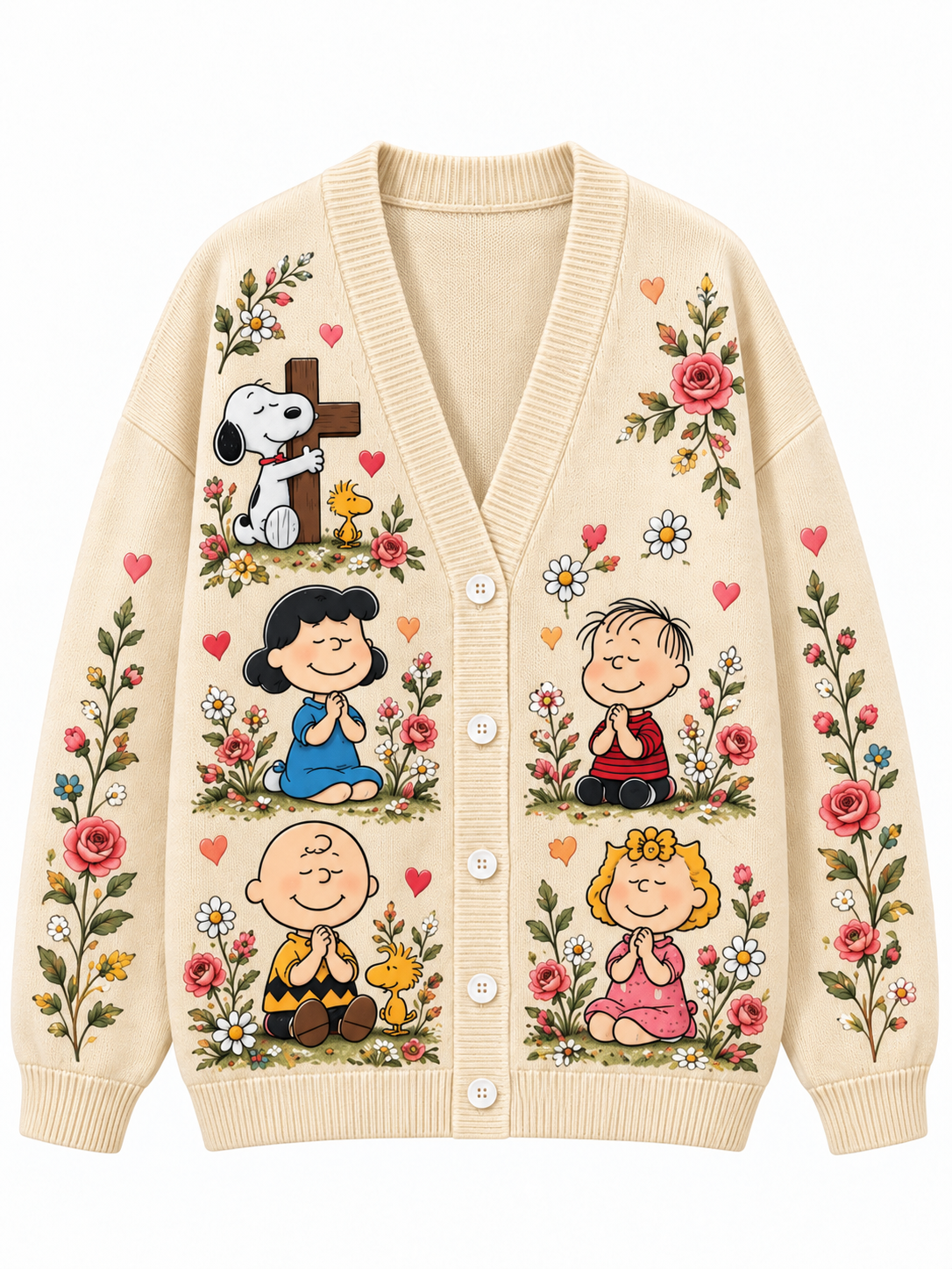 He First Loved Us 1 John 4:19 Christian Gift For Her - Personalized Knitted Cardigan
