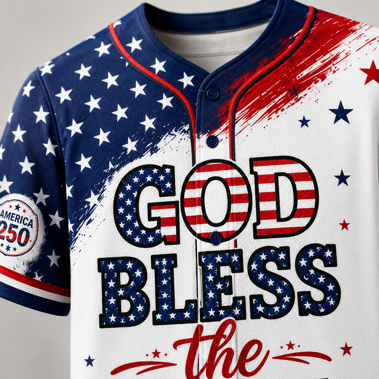 God Bless The USA 250 Years Of Freedom - Personalized Baseball Jersey - Gift For Patriots - image 3