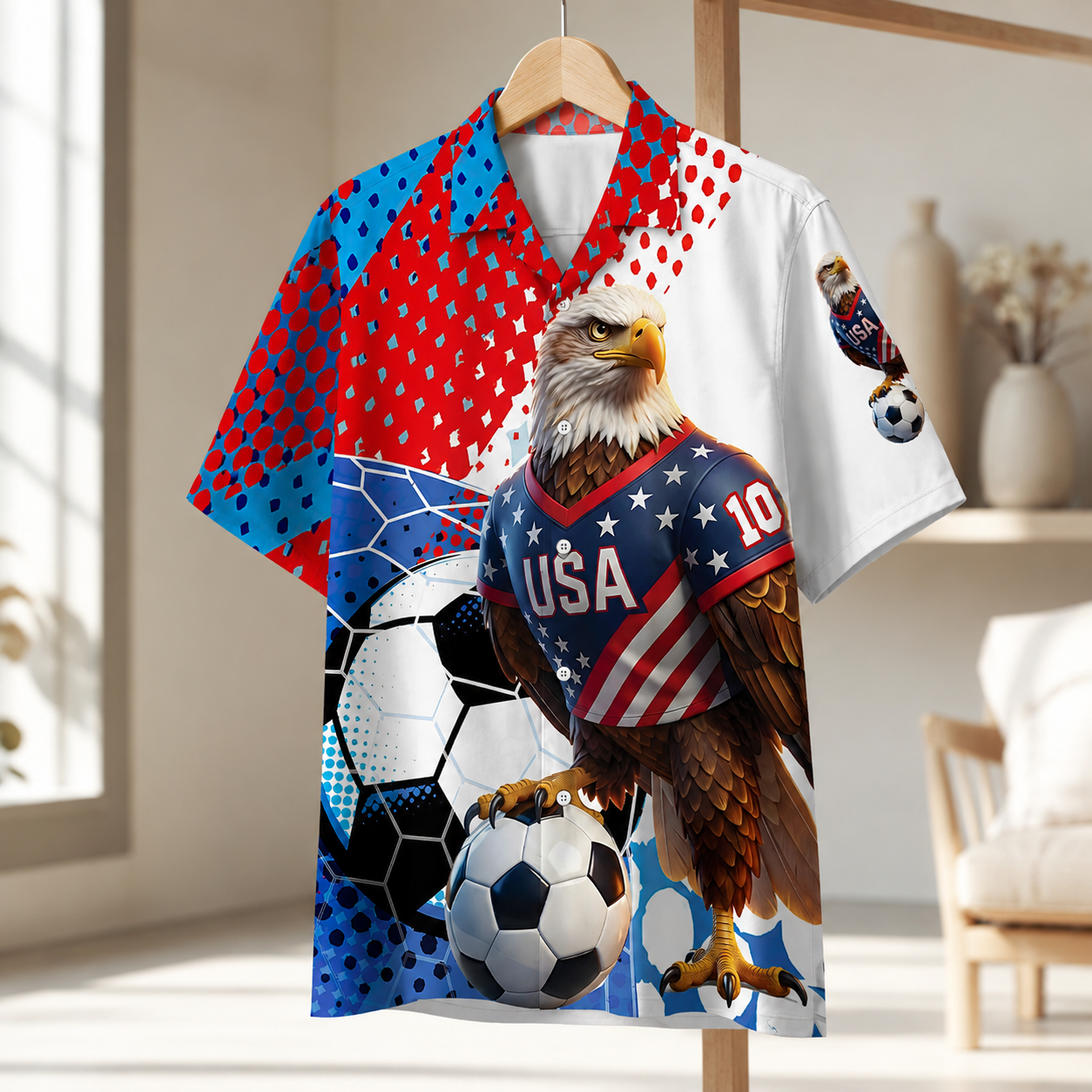 USA Bald Eagle Soccer - Hawaiian Shirt - Gift For Patriots, Football Lovers - image 3
