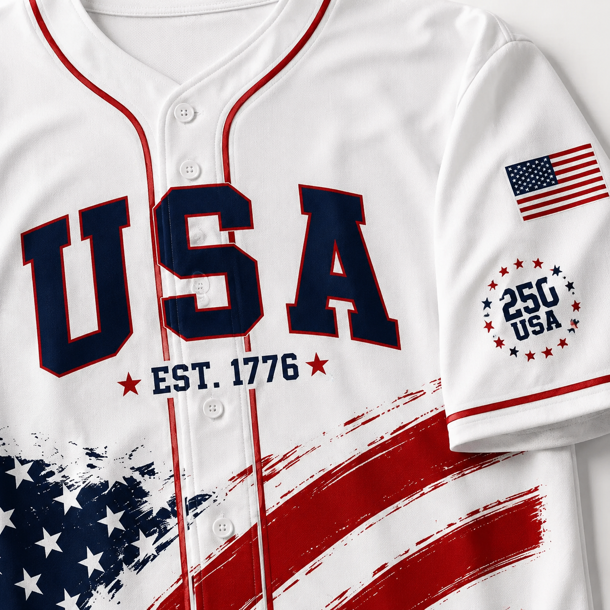 USA 250 Years of Freedom Red White Blue Cowboy - Baseball Jersey - Gift For Patriots - image 4
