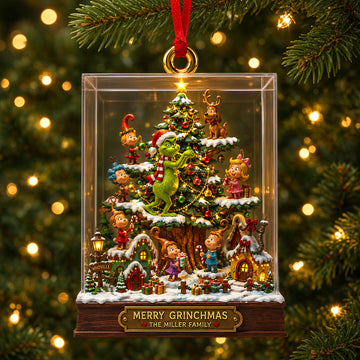 “Celebrate the Whimsical Spirit of Christmas!” - Personalized Family Acrylic Ornament - Custom Gift for Families, Friends, and Loved Ones Ornament PopCulturePrints