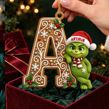 “Spread Holiday Cheer with Personalized Charm” - Whimsical Character Initial Alphabet Ornament - Personalized Christmas Gift Ornament PopCulturePrints