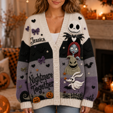 Personalized TNBC halloween Friends For Her - Custom Name Cardigan-TN1609260233