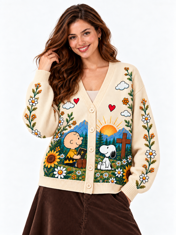 Let Me Tell You About My Jesus Gift For Her - Personalized Knitted Cardigan