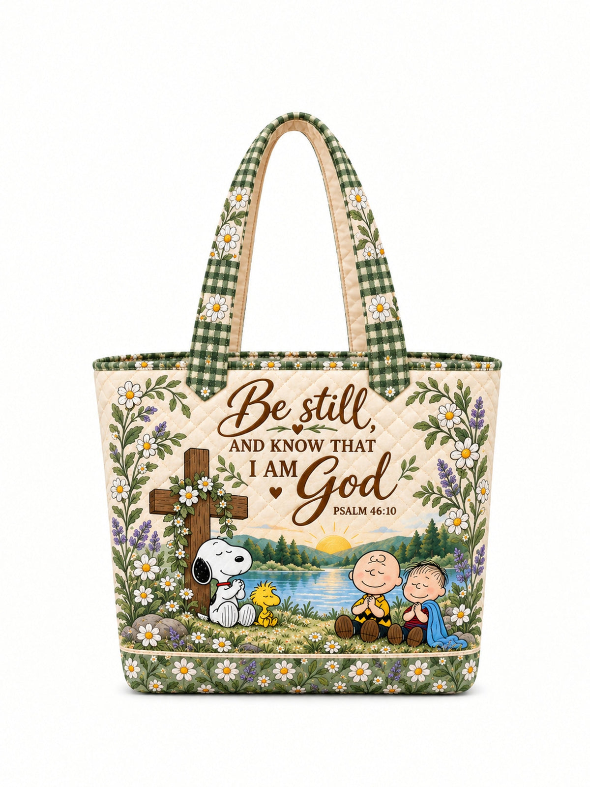 Be Still And Know Psalm 46:10 Christian Gift For Her - Personalized Quilted Tote Bag