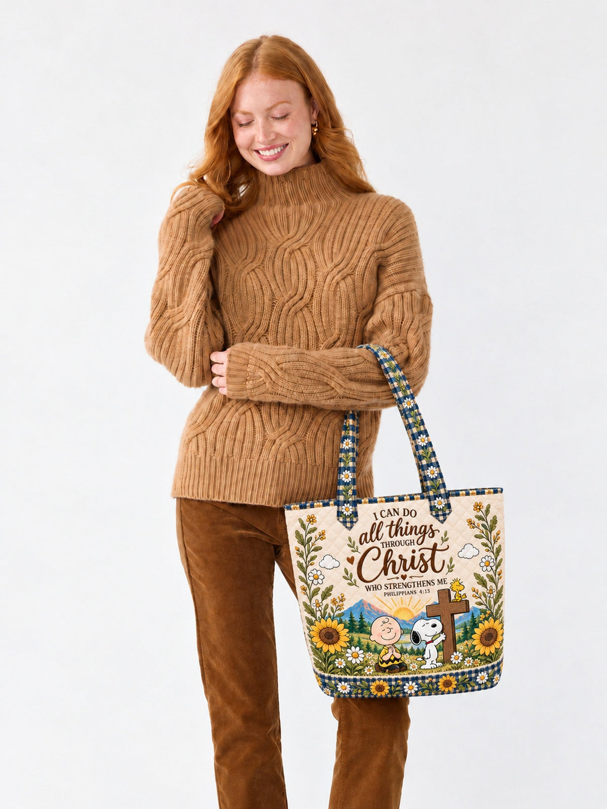 I Can Do All Things Through Christ Christian Gift For Her - Personalized Quilted Tote Bag