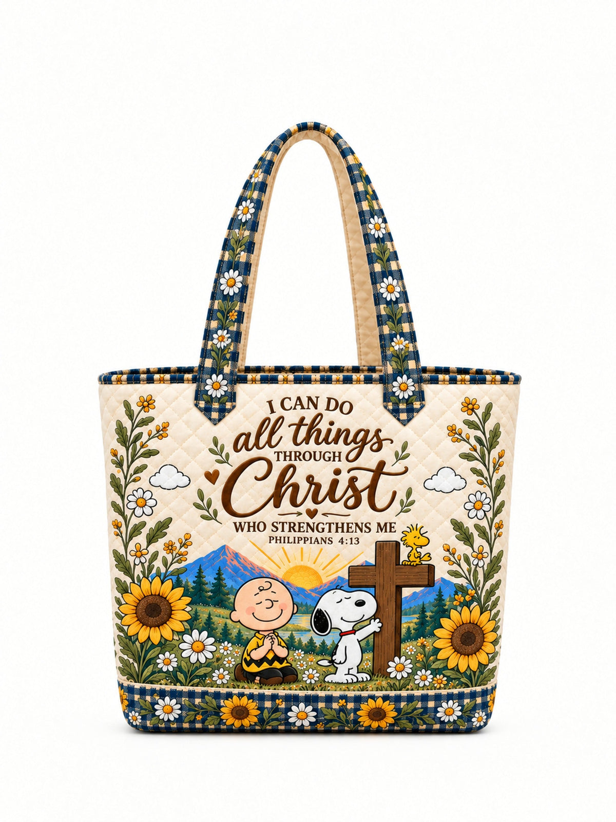 I Can Do All Things Through Christ Christian Gift For Her - Personalized Quilted Tote Bag