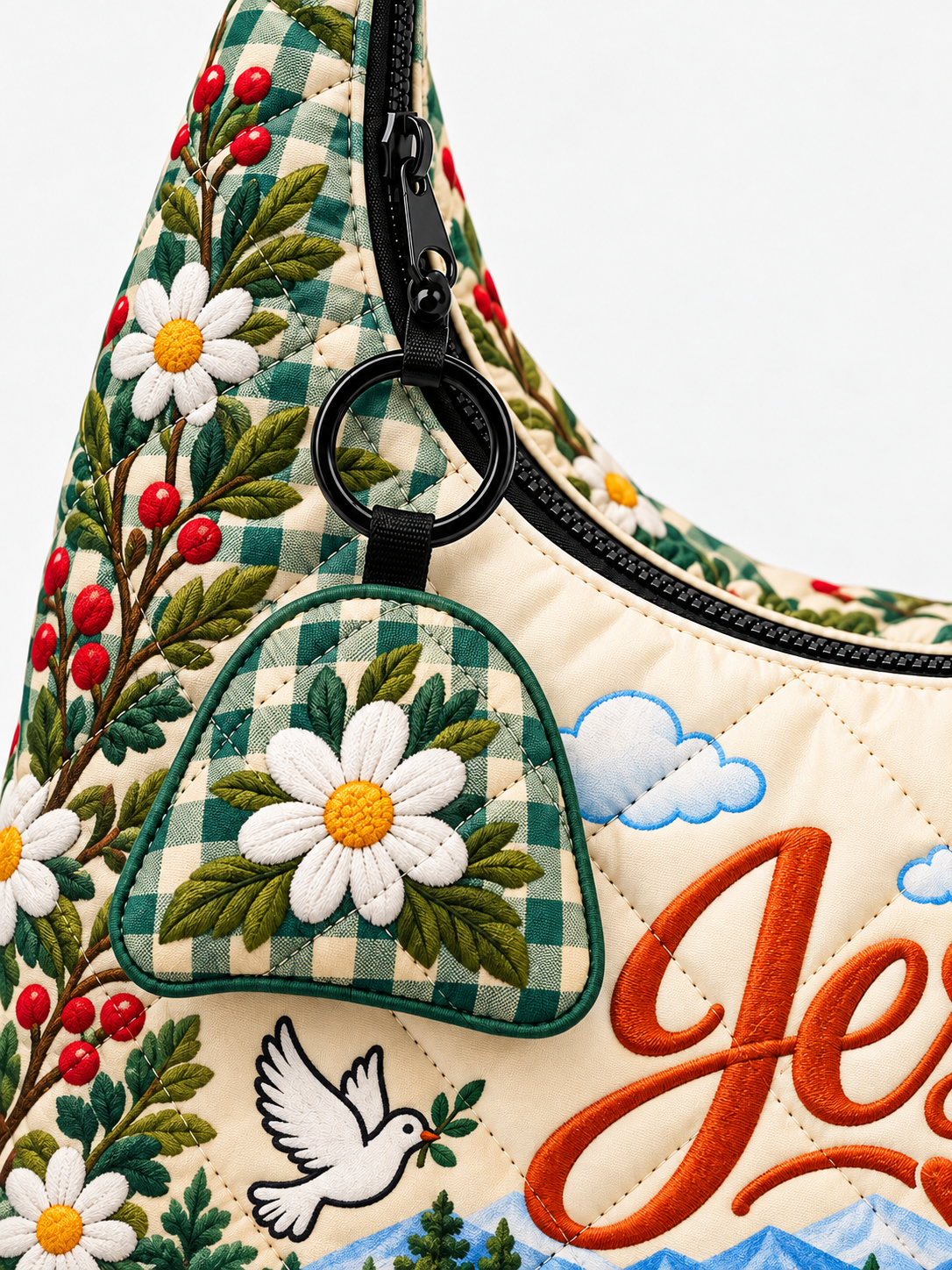 Jesus Is The Way Gift For Her - Personalized Quilted Hobo Shoulder Bag