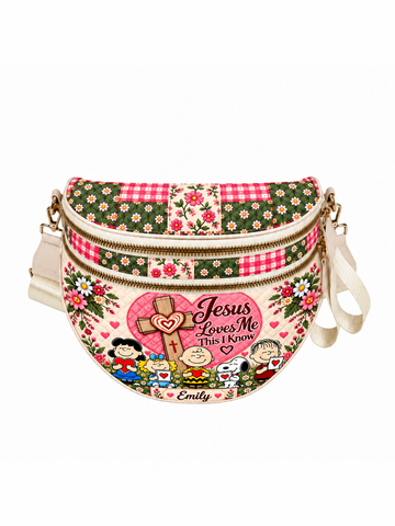 Jesus Loves Me This I Know Christian Faith Gift For Her - Personalized Crossbody Bag