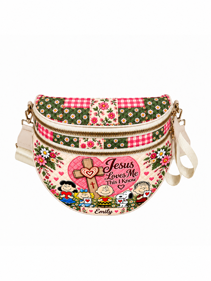 Jesus Loves Me This I Know Christian Faith Gift For Her - Personalized Crossbody Bag