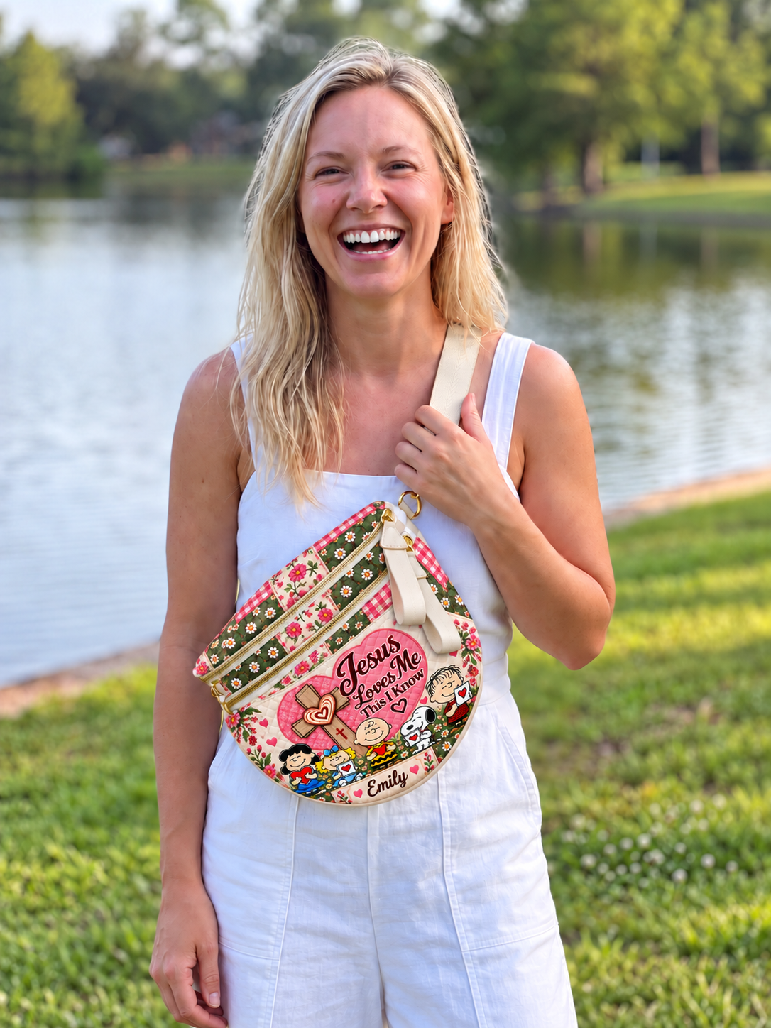 Jesus Loves Me This I Know Christian Faith Gift For Her - Personalized Crossbody Bag