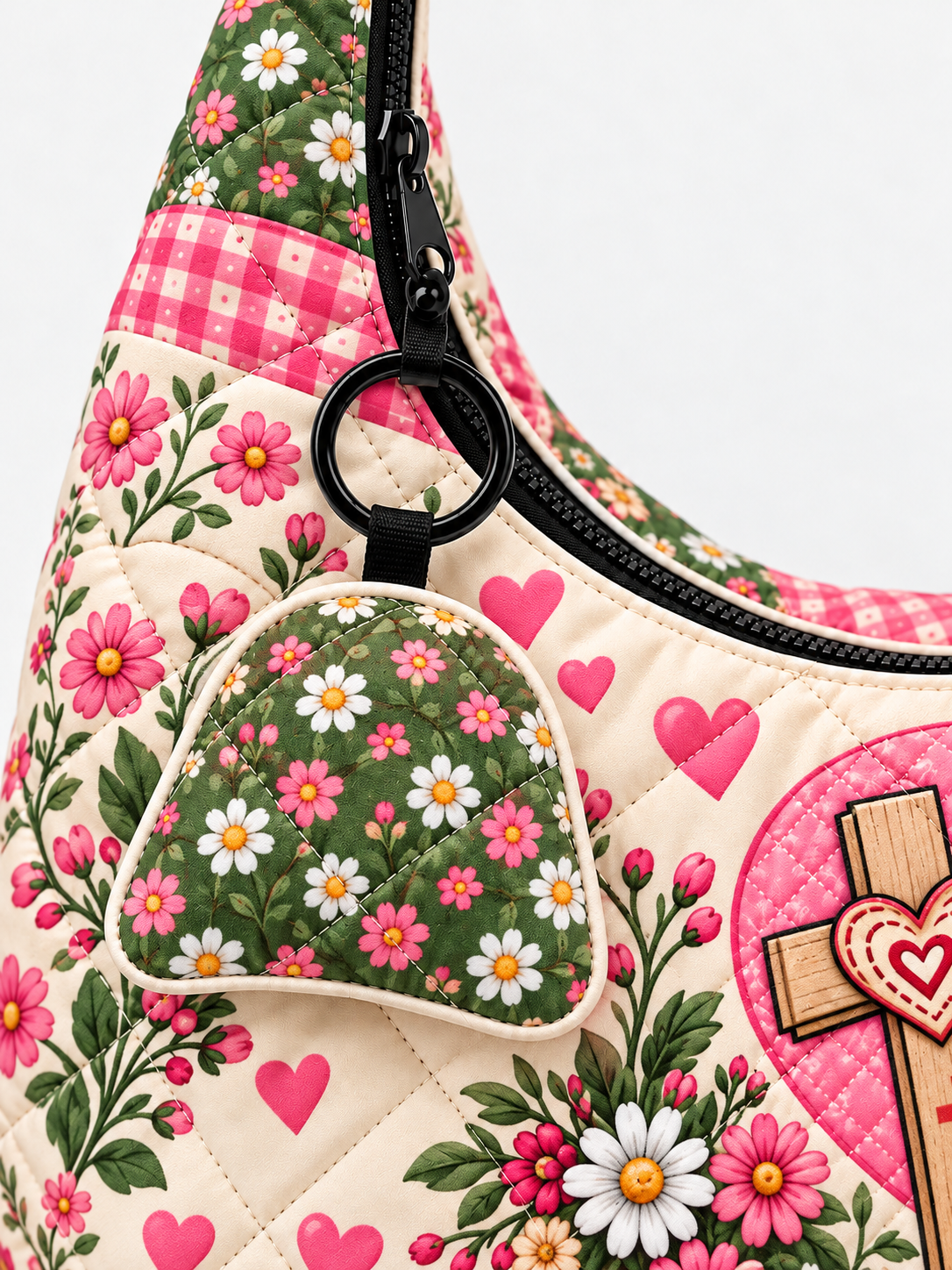 Jesus Loves Me This I Know Gift For Her - Personalized Quilted Hobo Shoulder Bag